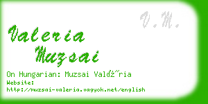 valeria muzsai business card